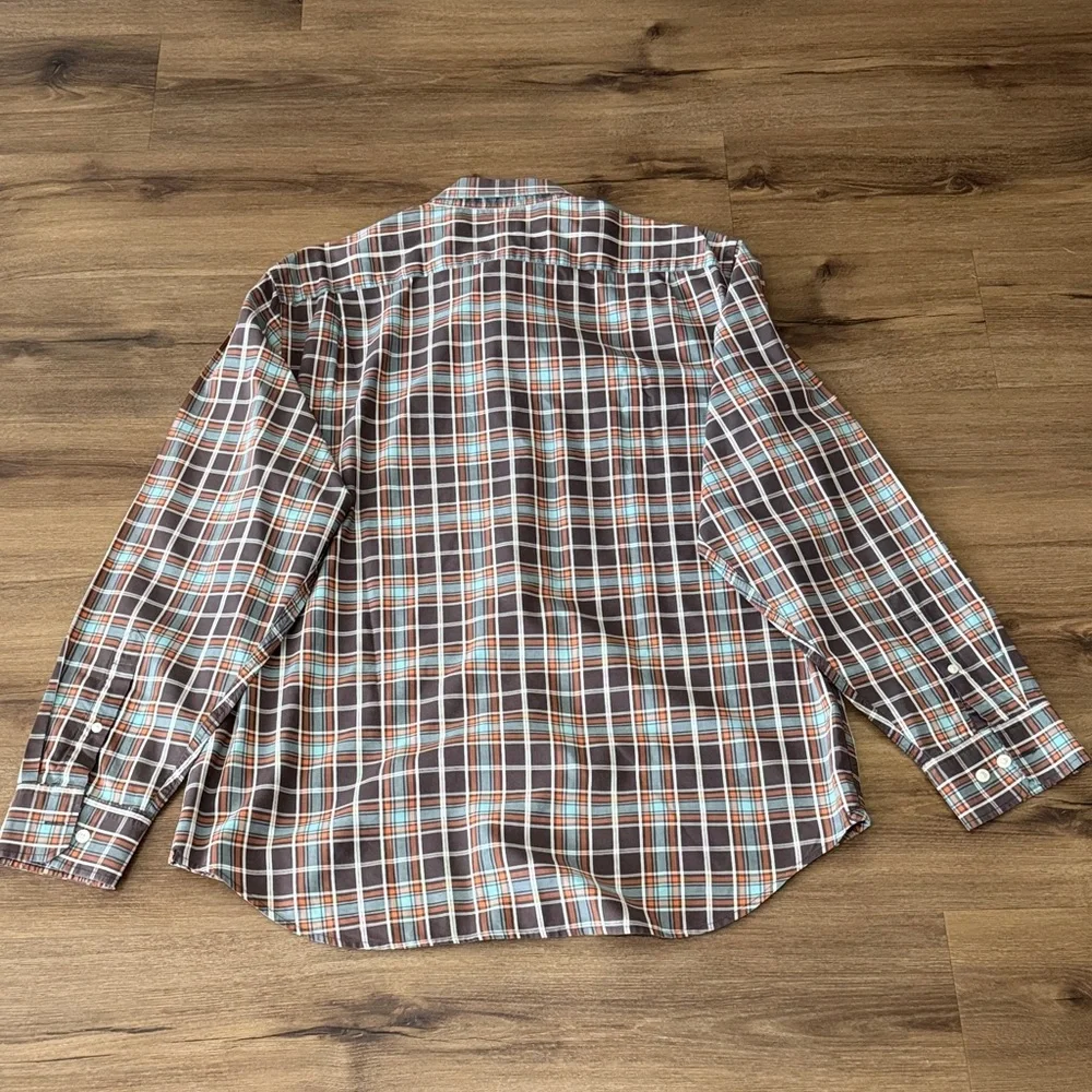 Men's Banana Republic Multicolor Plaid Button-Down Long Sleeve Shirt. Size L